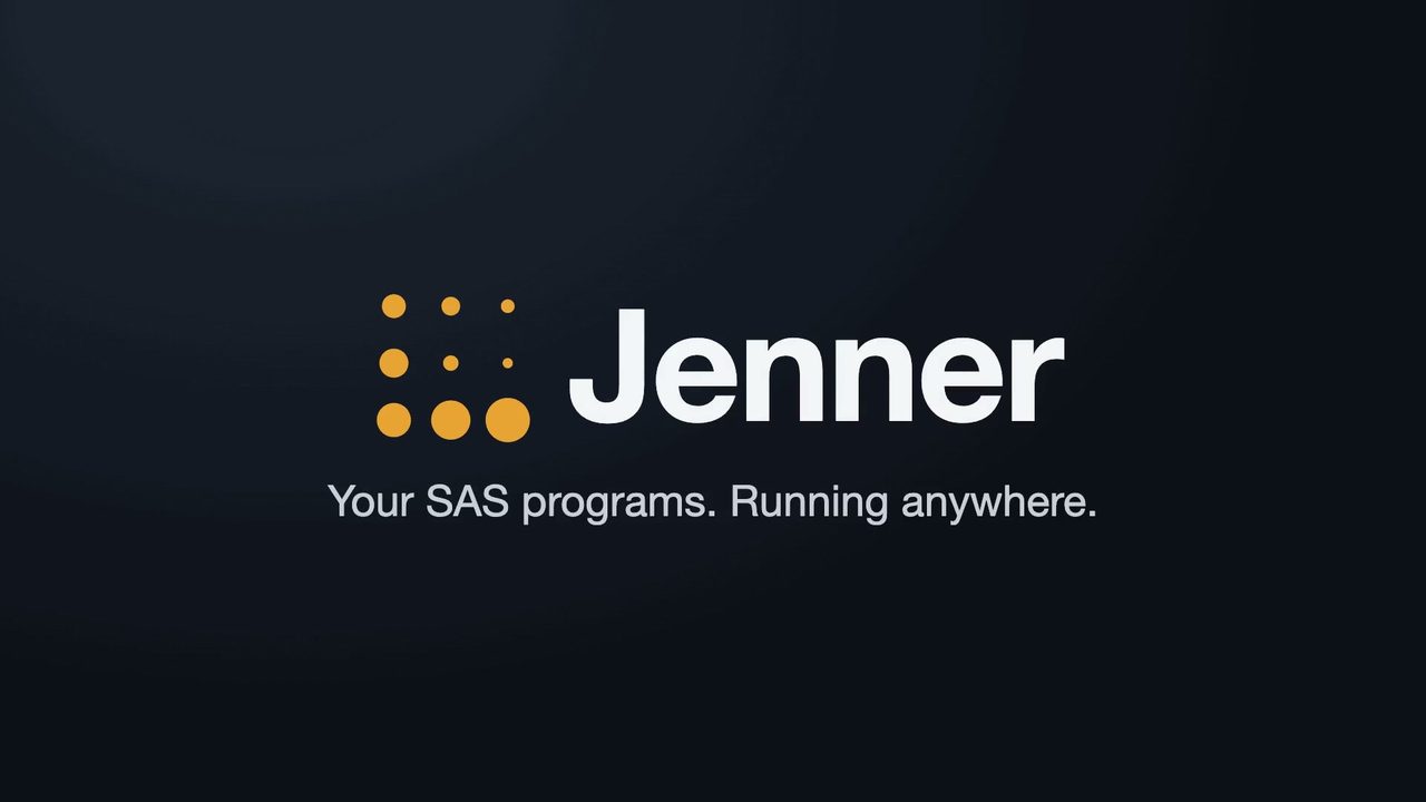 Jenner 타이틀 화면: 보유하신 SAS 프로그램을 어디서나 실행하세요.